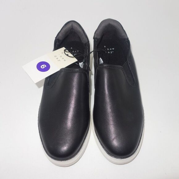 A New Day Frankie Slip On Black Boat Shoes Women's 6 NEW - Picture 4 of 7